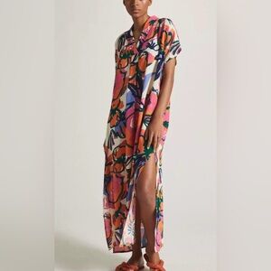 Bel Kazan Poppy Kaftan in Pink Combo